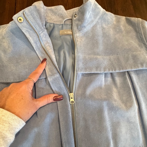 Liz Claiborne Women's Soft Blue/Periwinkle Suede Leather Jacket, Size XL - Picture 4 of 16